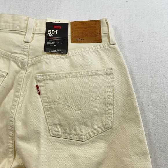 Levi's Premium 501 '90s Jeans Women 29x32 White Mid Rise Straight American Denim - Picture 11 of 13
